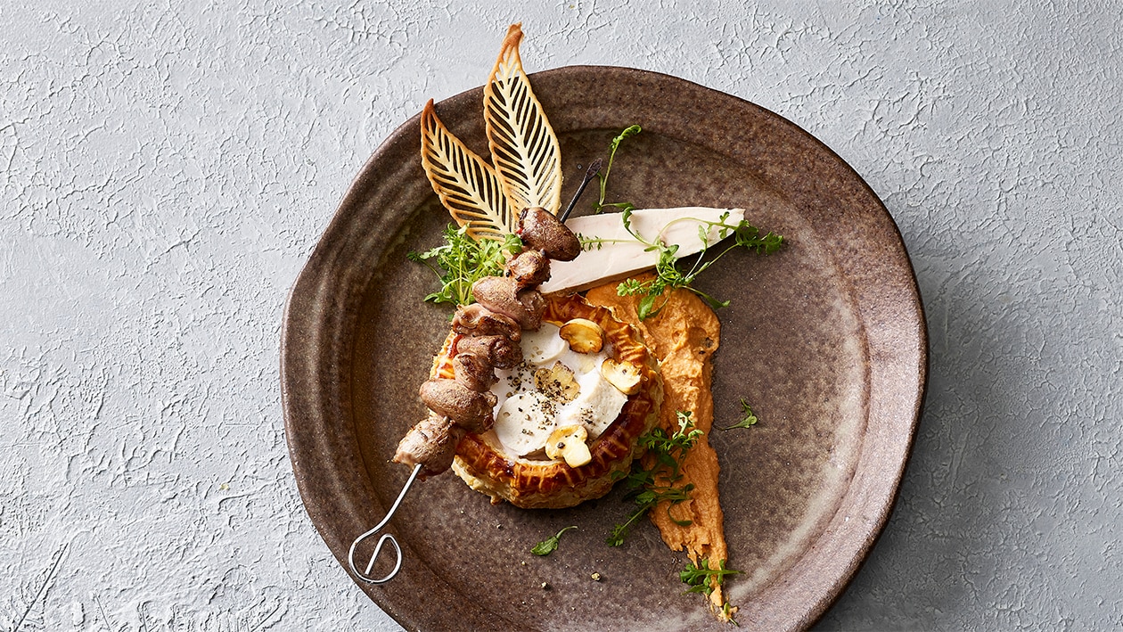 Poulet-Pastetli mit Rüeblicreme Poulet-Pastetli mit Rüeblicreme
