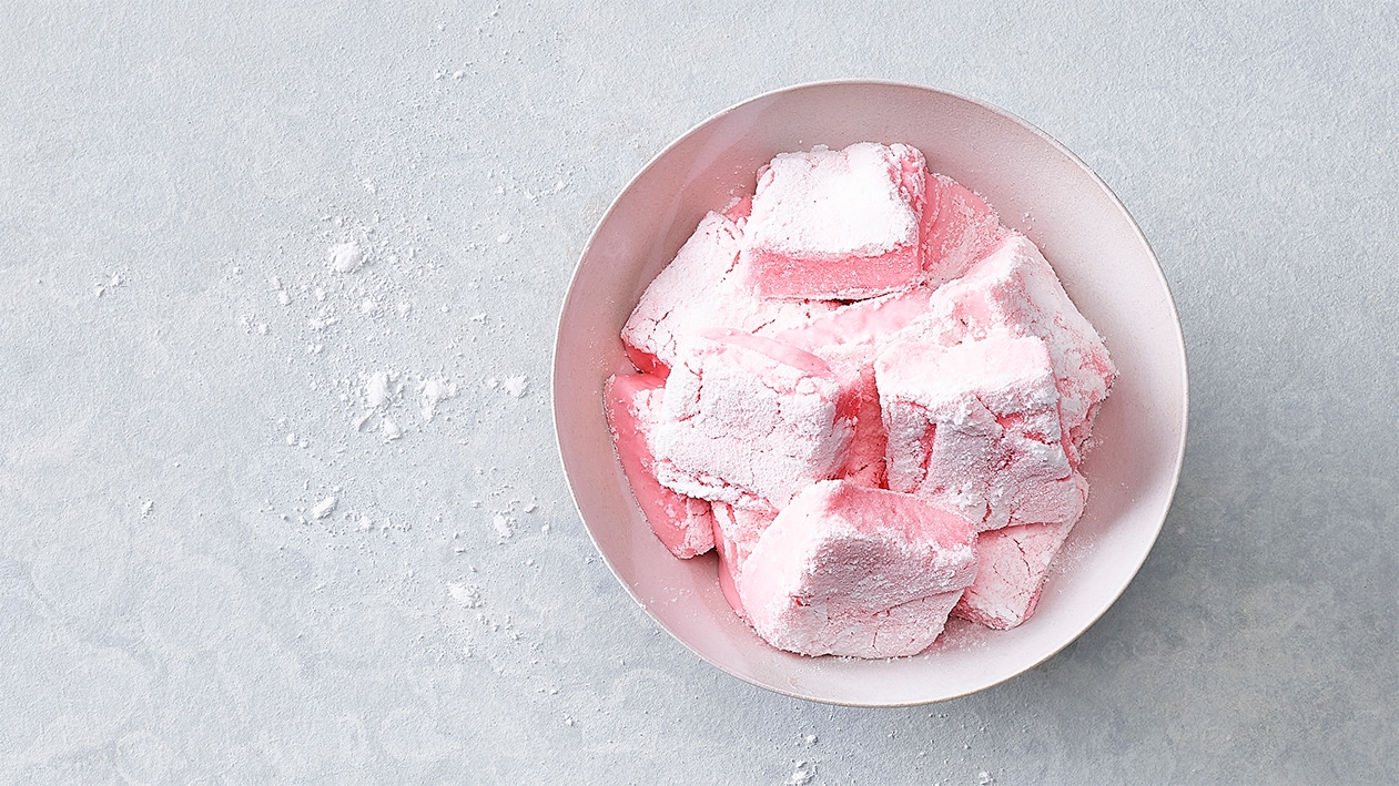 Vegane-Rhabarber-Erdbeer-Marshmallows Vegane-Rhabarber-Erdbeer-Marshmallows