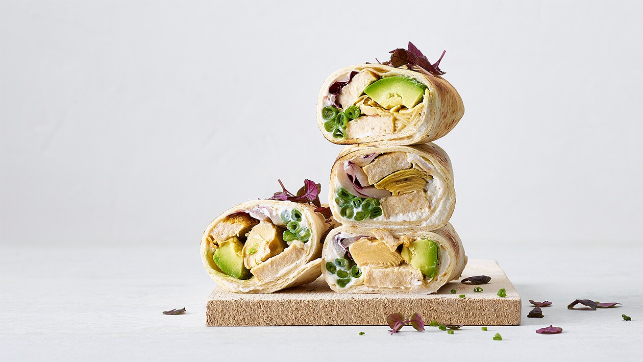 Wrap aux légumes et lamelles de filet végane