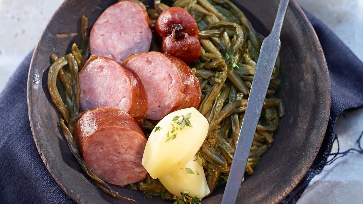 Speck-Dörrbohnen-Eintopf –  