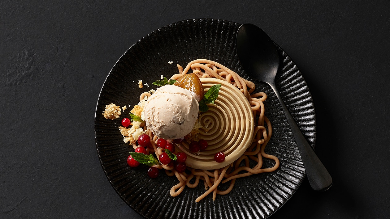 Marroni-Panna-Cotta mit Vermicelles und Marroniglace –  