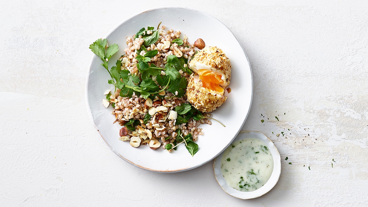 Buchweizensalat mit wachsweichem Ei –  