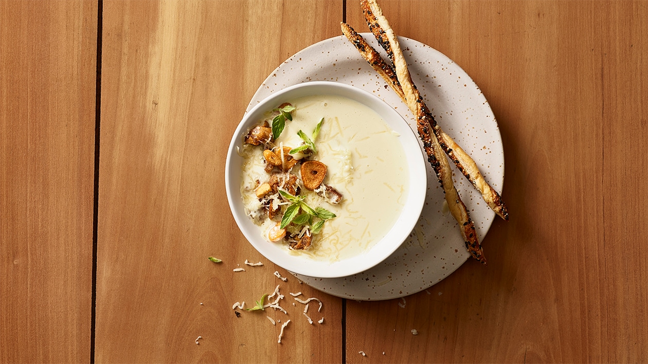 Soupe au fromage d'Appenzell et torsades à l'ail –  