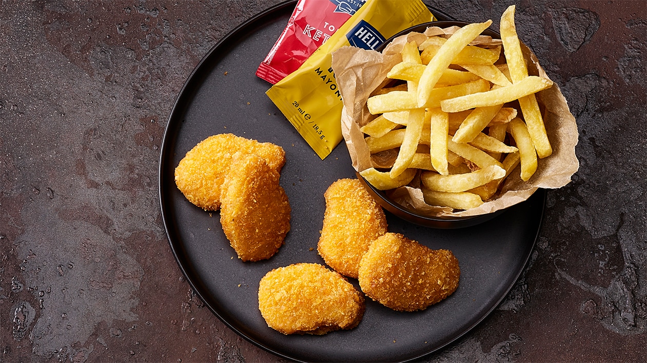 Nuggets véganes et pommes frites –  
