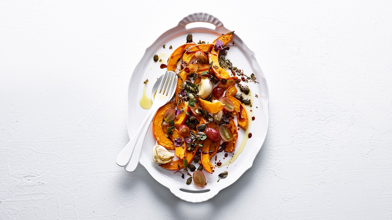 Kürbissalat mit Trauben und Aceto Balsamico –  