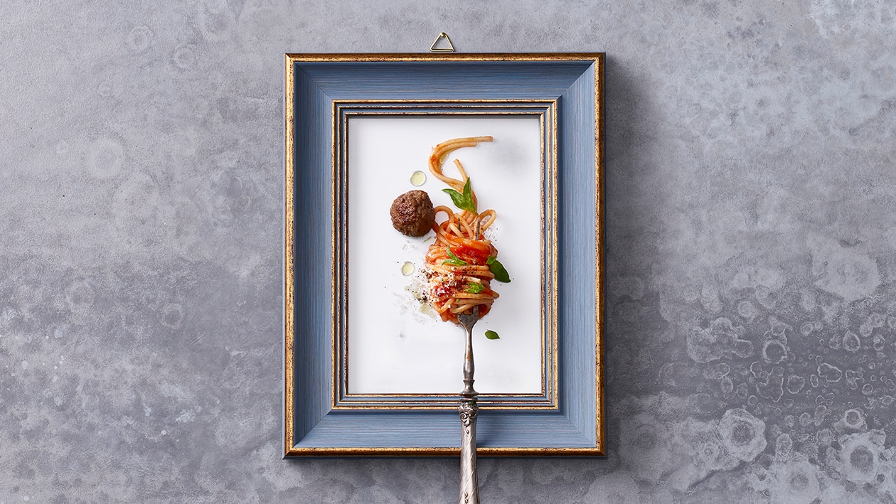 Polpette con spaghetti al pomodoro