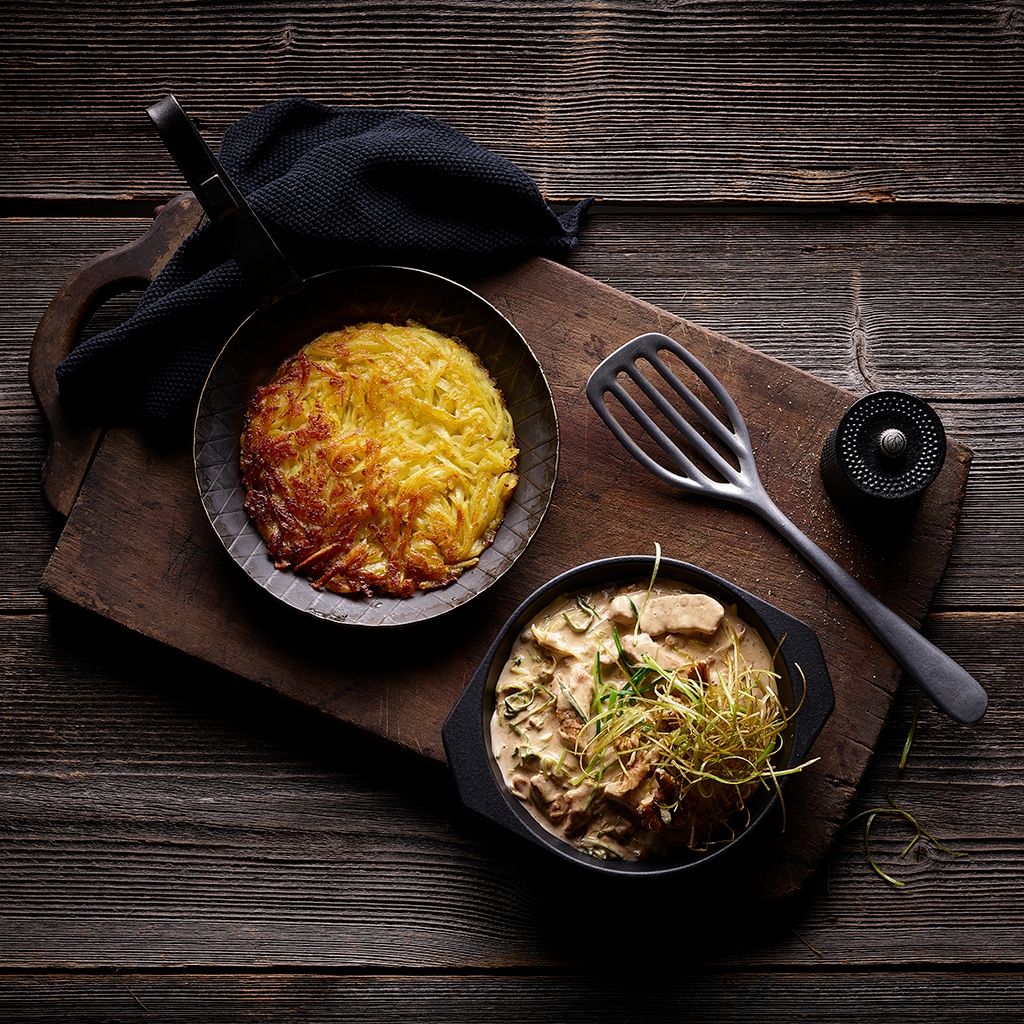 Schweinsgeschnetzeltes mit Rösti