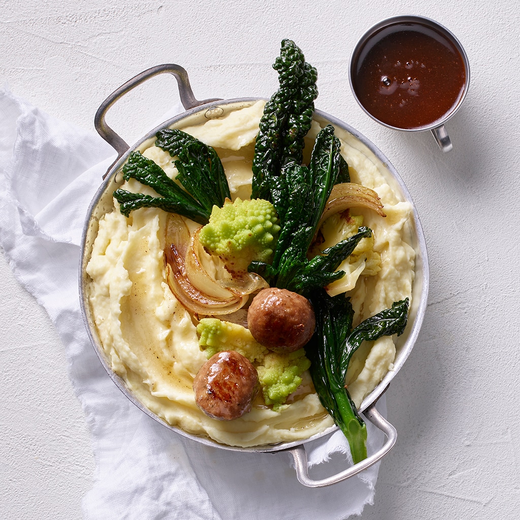 Colcannon mit verschiedenen Kohlarten und No Meatballs