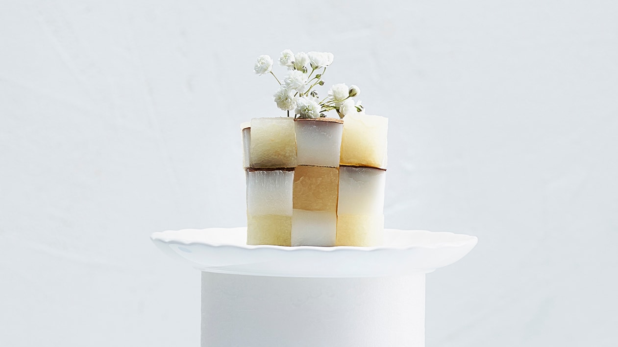 Mosaïque de noix de coco et de nashi