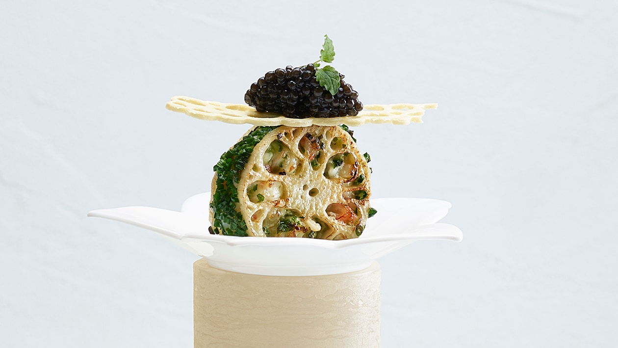 Pralinés de Lucky-Shrimp sautés et caviar Oona