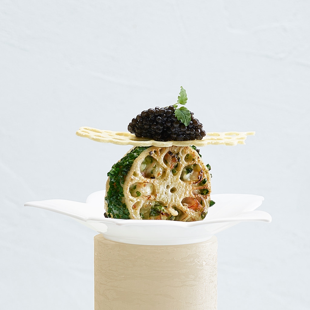 Pralinés de Lucky-Shrimp sautés et caviar Oona