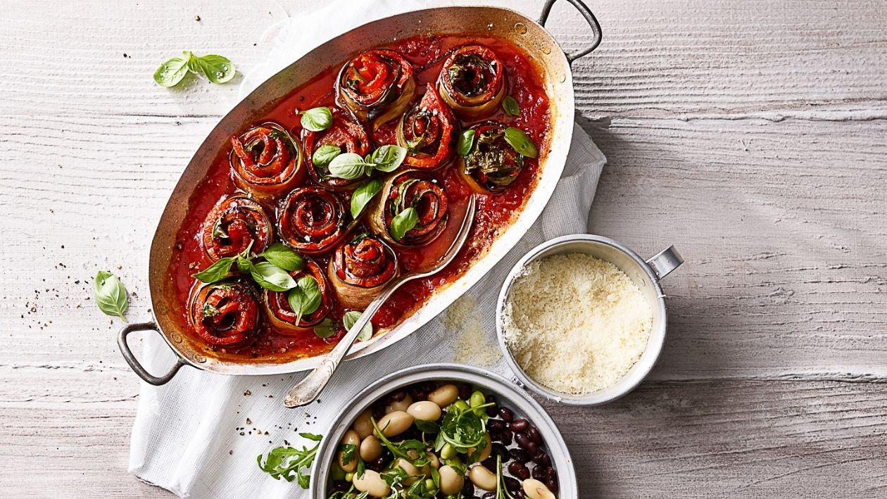 Parmigiana avec salade méduterranéenne –  