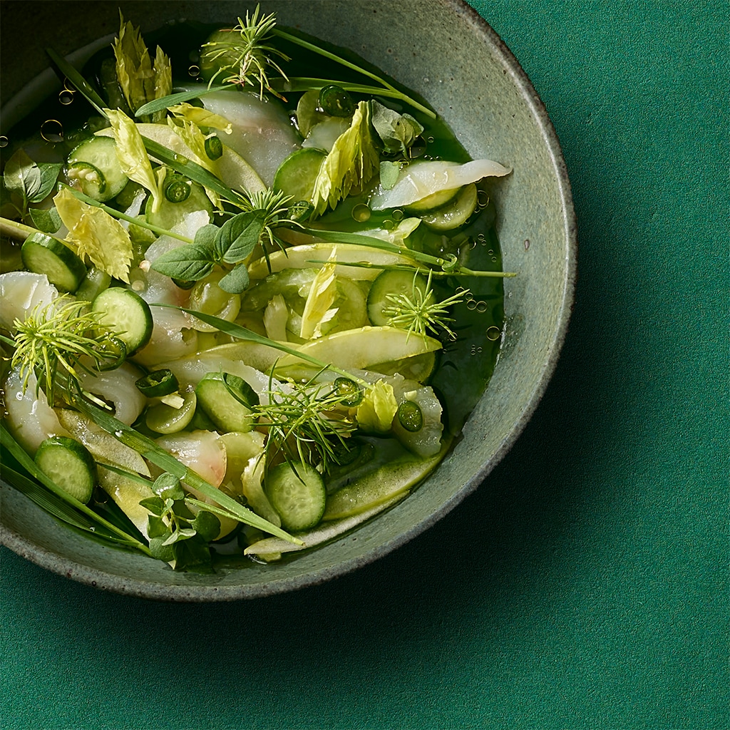 Ceviche de perche à la bergamotte