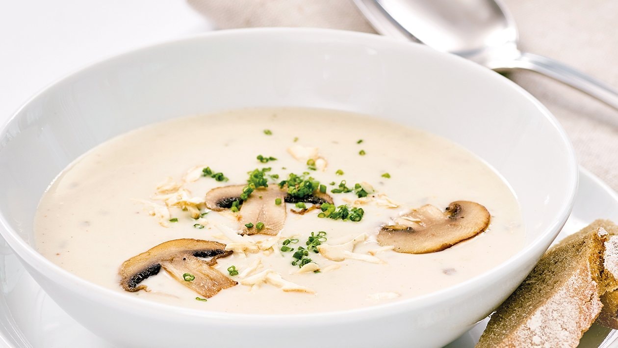 Crème de champignons à la bière brune