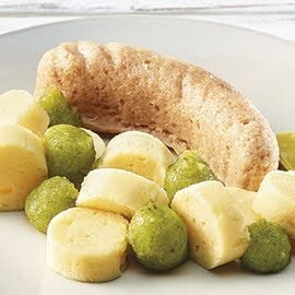 Grillierte Cervelat mit Kartoffelsalat in pürierter Form