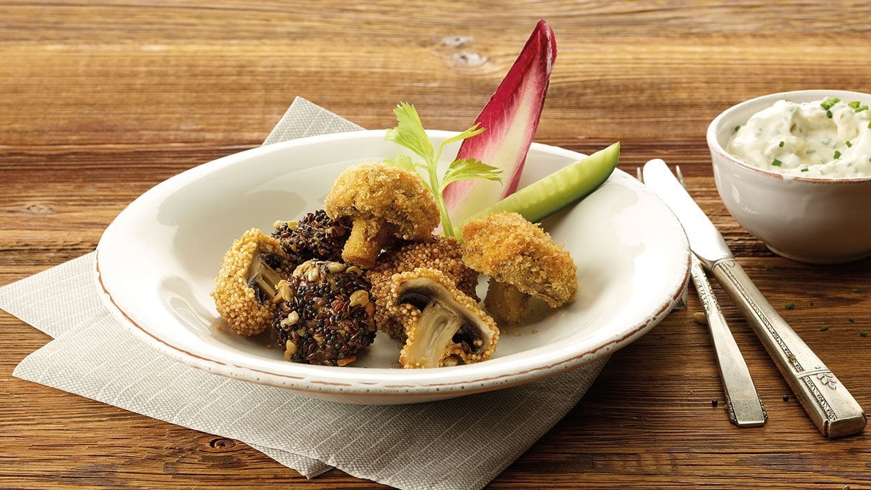 Frittierte Champignons mit Tatarensauce Frittierte Champignons mit Tatarensauce