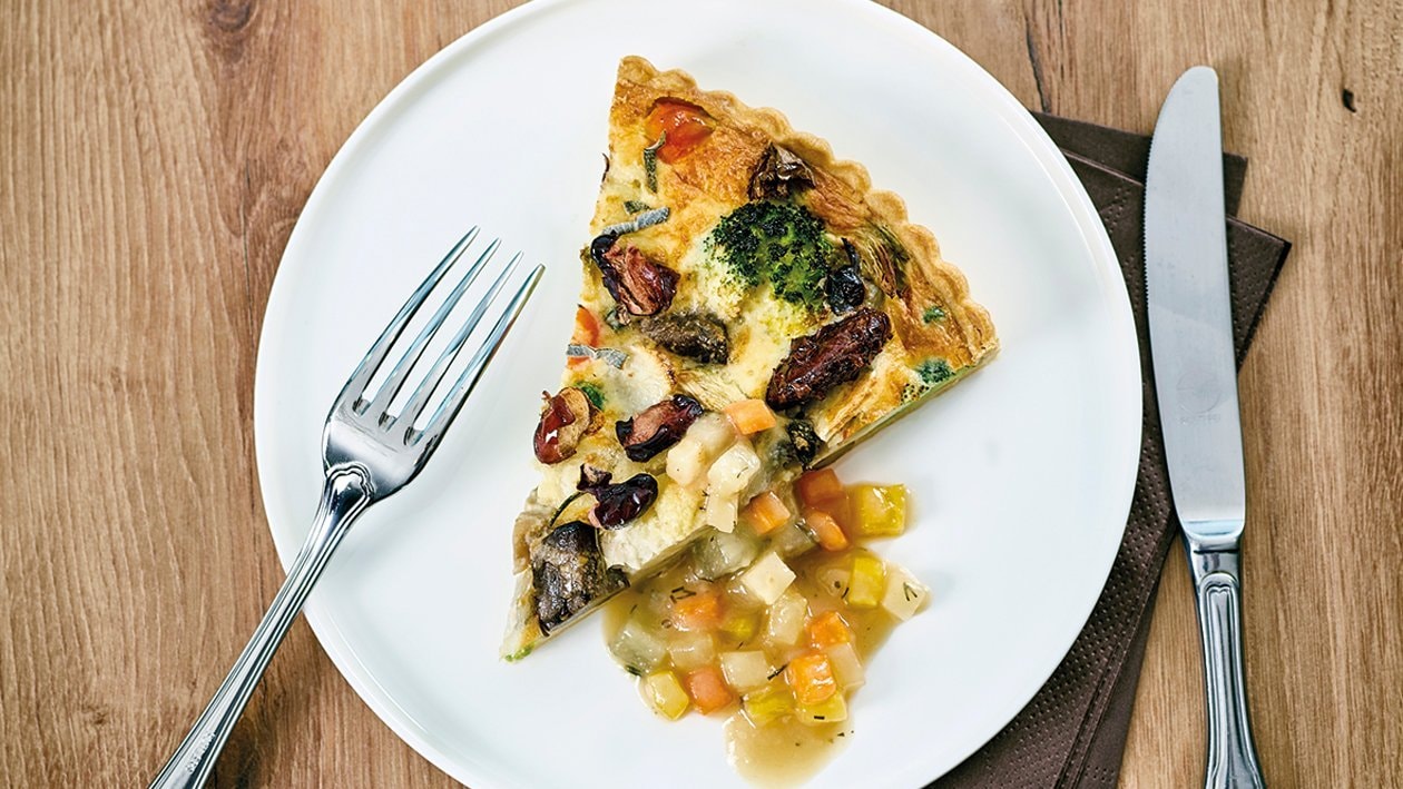 Quiche aux légumes d'hiver et ragoût de pommes de terre