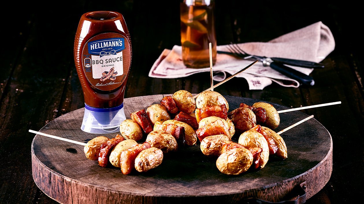 Brochettes de pommes de terre et lard Brochettes de pommes de terre et lard