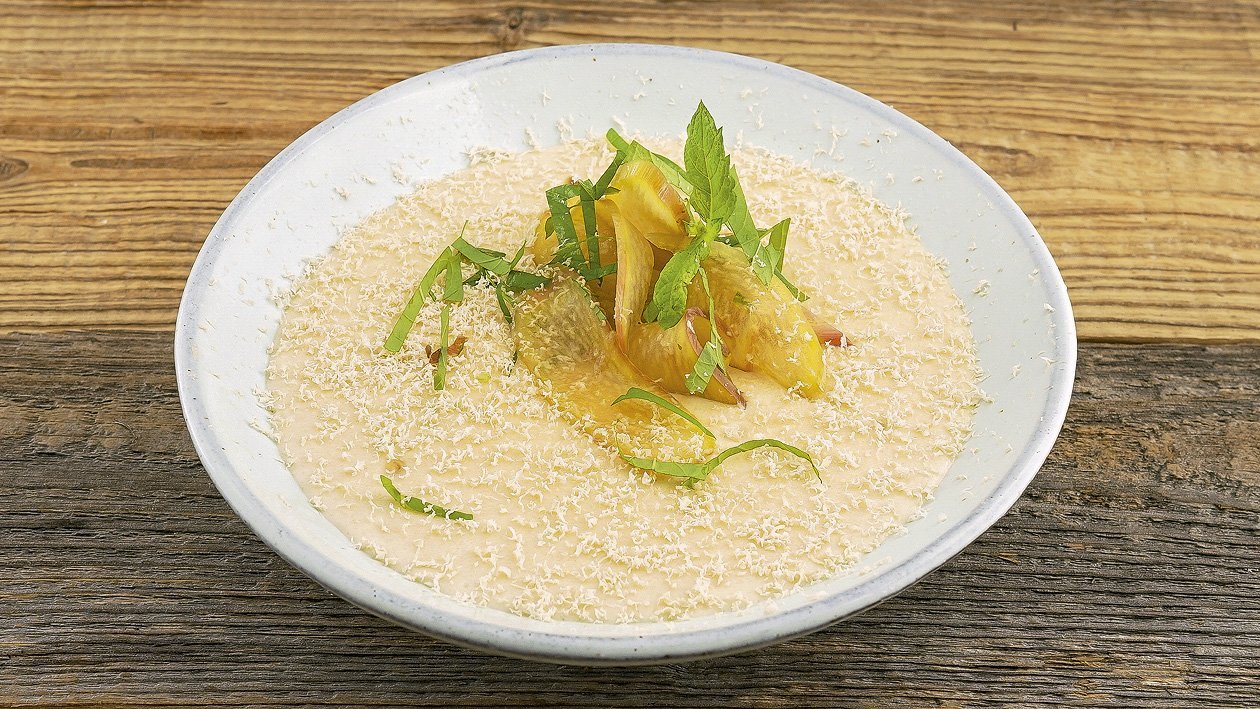 Crème d'amandes et compote de rhubarbe –  