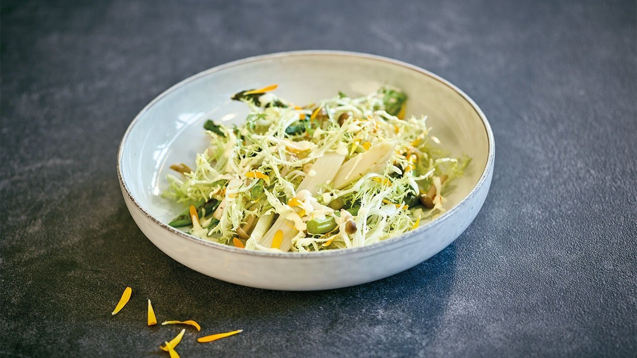 Spargelsalat mit Holandaise-Zitronendressing