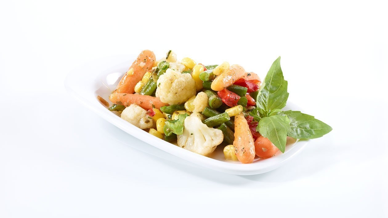 Glasiertes Mischgemüse mit Pesto Glasiertes Mischgemüse mit Pesto