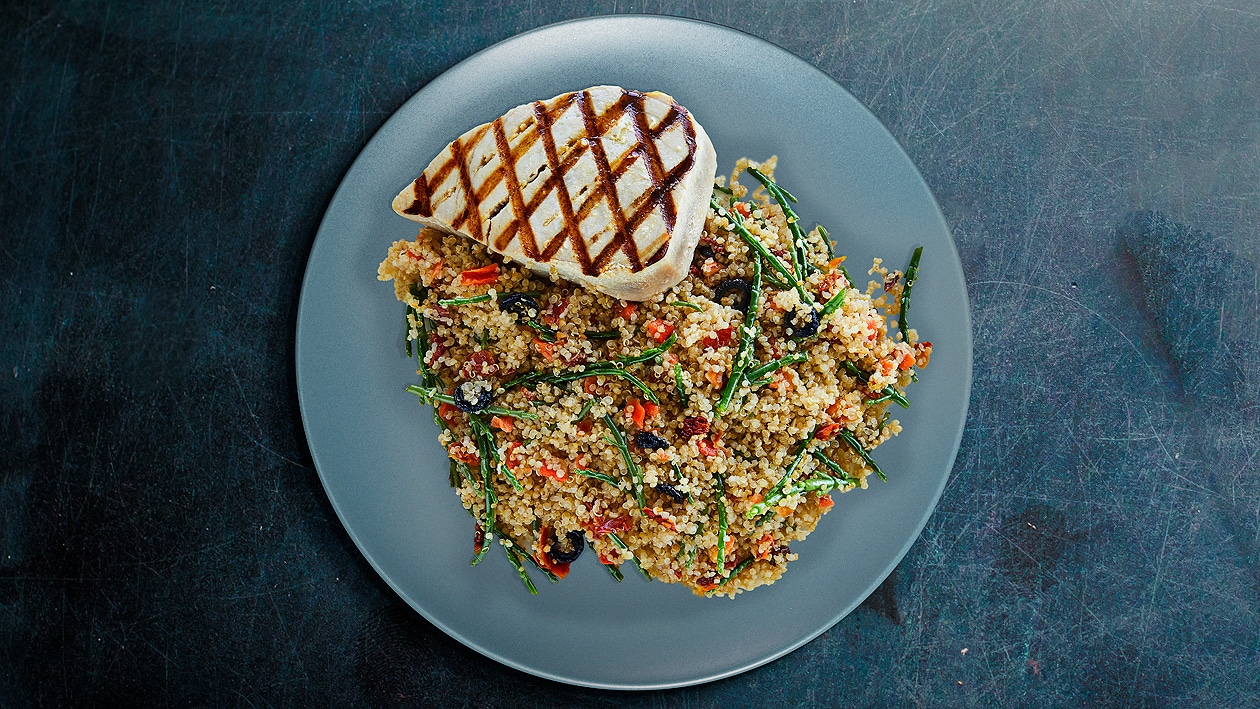 Salade de quinoa au thon et fenouil marin Salade de quinoa au thon et fenouil marin