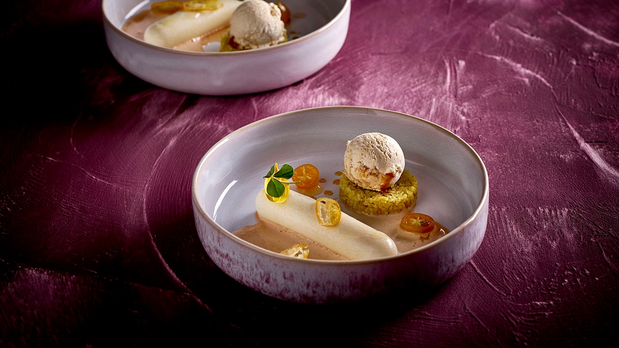 Semoule au soja, toffee, boulgour et soda d'oranges Semoule au soja, toffee, boulgour et soda d'oranges