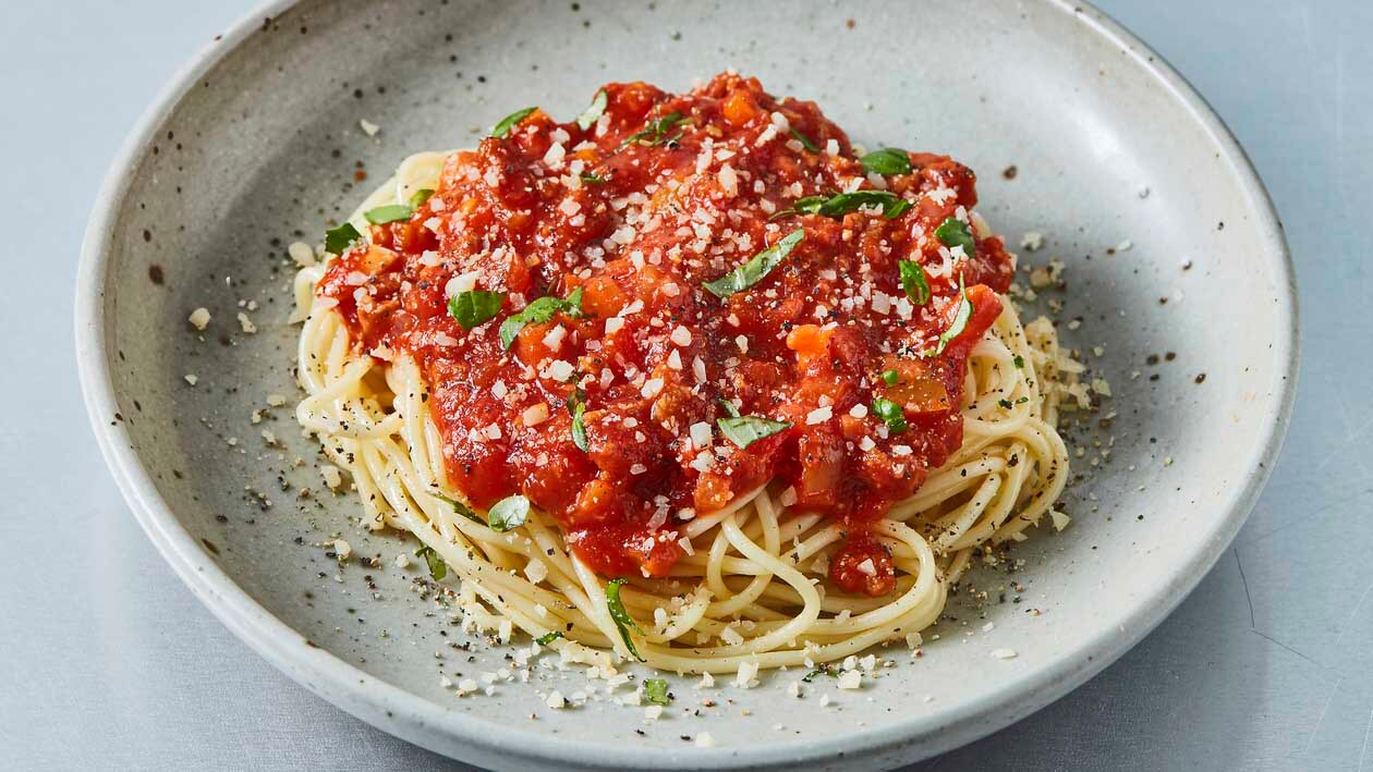 Spaghetti bolognaise au Raw NoMince Spaghetti bolognaise au Raw NoMince
