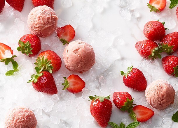 Erdbeeren-Sorbet-Eis Erdbeeren-Sorbet-Eis