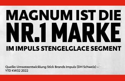 Magnum ist die Nr. 1 Marke im Impuls Stengelglace Segment Magnum ist die Nr. 1 Marke im Impuls Stengelglace Segment