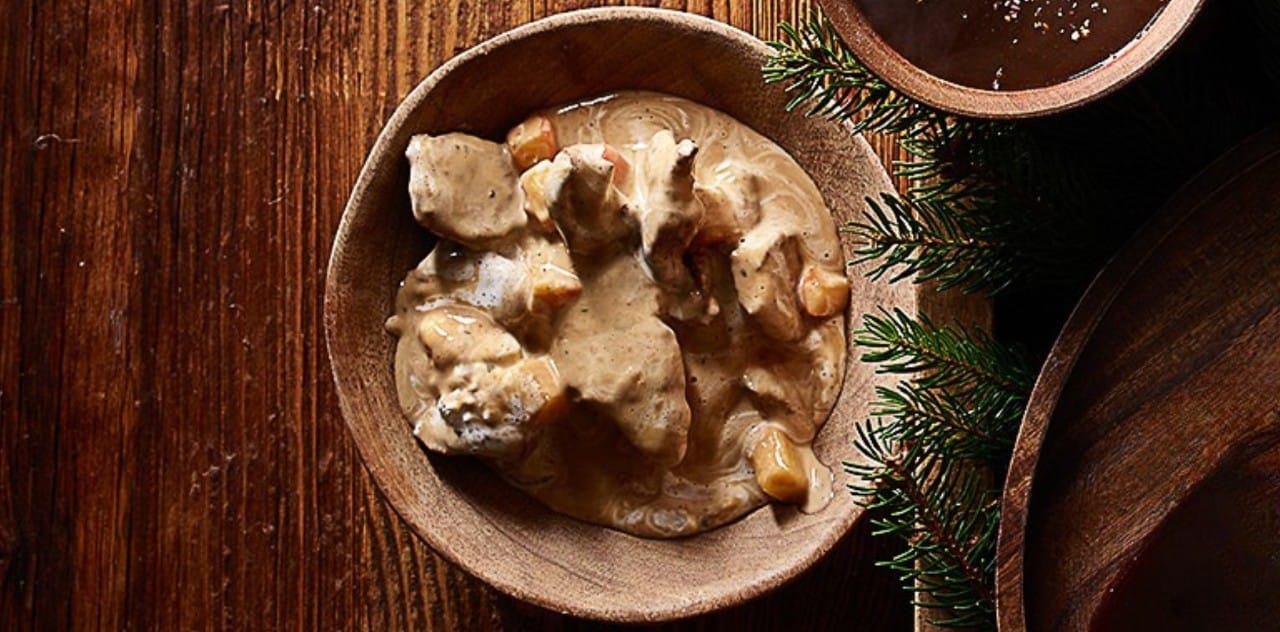 Rehgeschnetzeltes mit cremiger Suure Most-Sauce