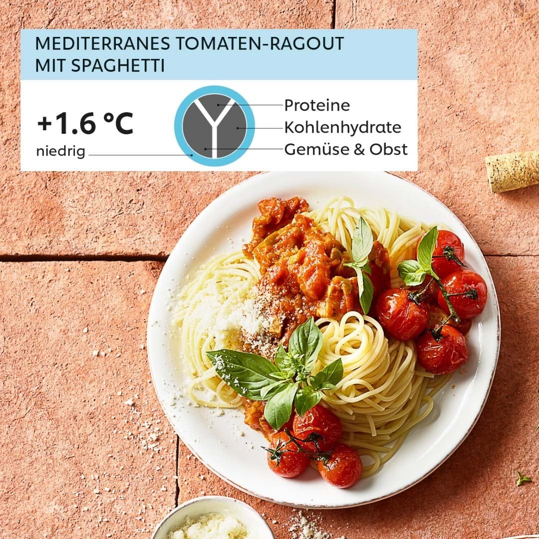 Mediterranes Tomaten-Ragout mit Spaghetti