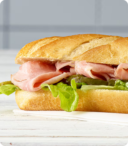 Rezept: Knusperbaguette mit Schinken