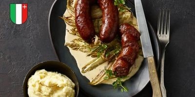 Neuenburger Saucisse mit Lauch und Endiviensalat