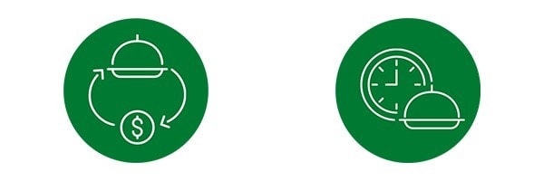 Icons Vorkochbar und Bain-Marie Stabil