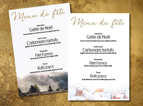 Cartes de menu automne/hiver 2022 Cartes de menu automne/hiver 2022