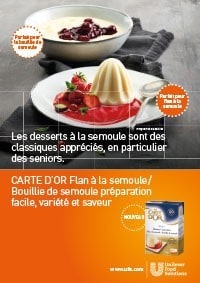 La restauration des seniors - Dossier produits «Flans et desserts à la semoule»
