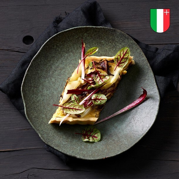 Quiche à la trévise et topinambour aux truffes de Bourgogne