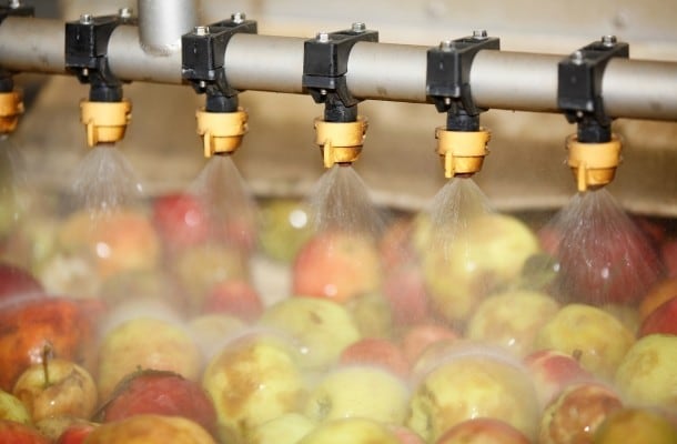 Les pommes sont lavées