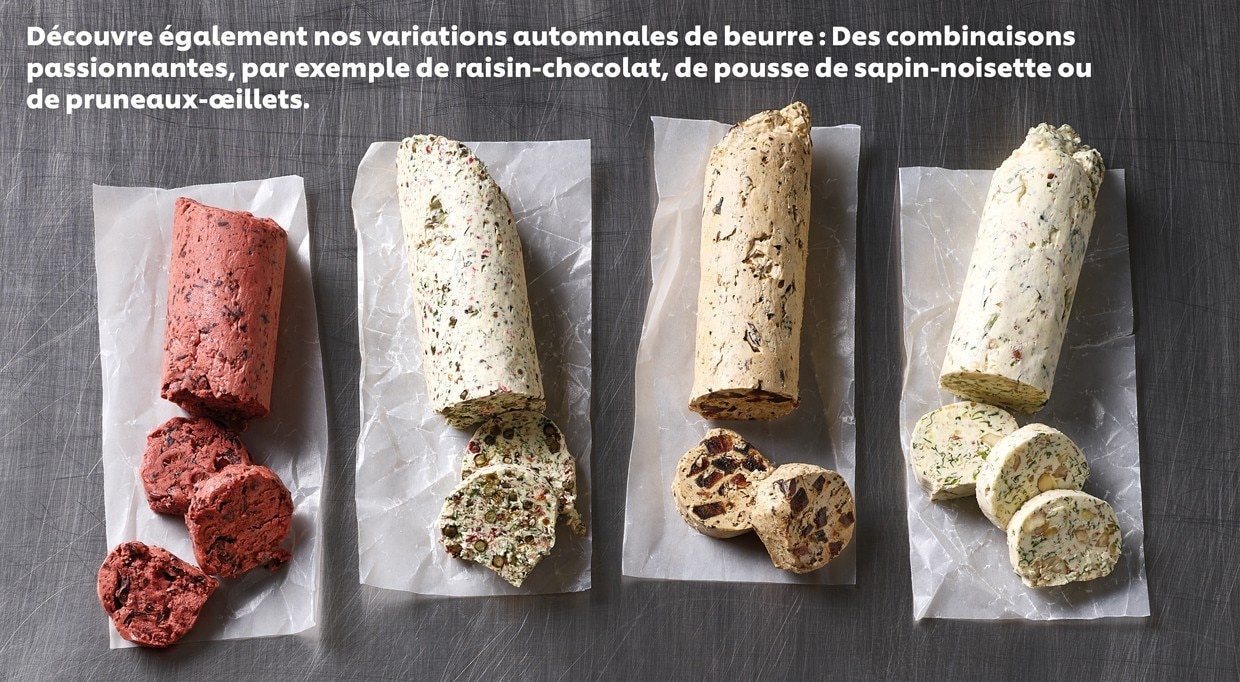 Découvre également nos variations automnales de beurre 