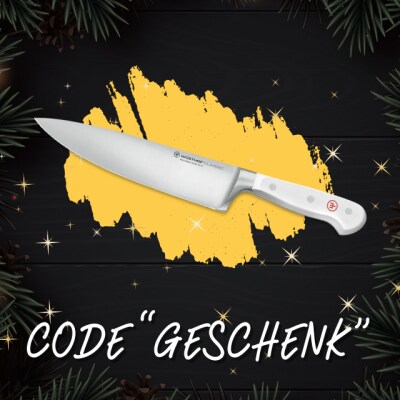 WÜSTHOF Kochmesser Classic White 20 cm geschenkt WÜSTHOF Kochmesser Classic White 20 cm geschenkt
